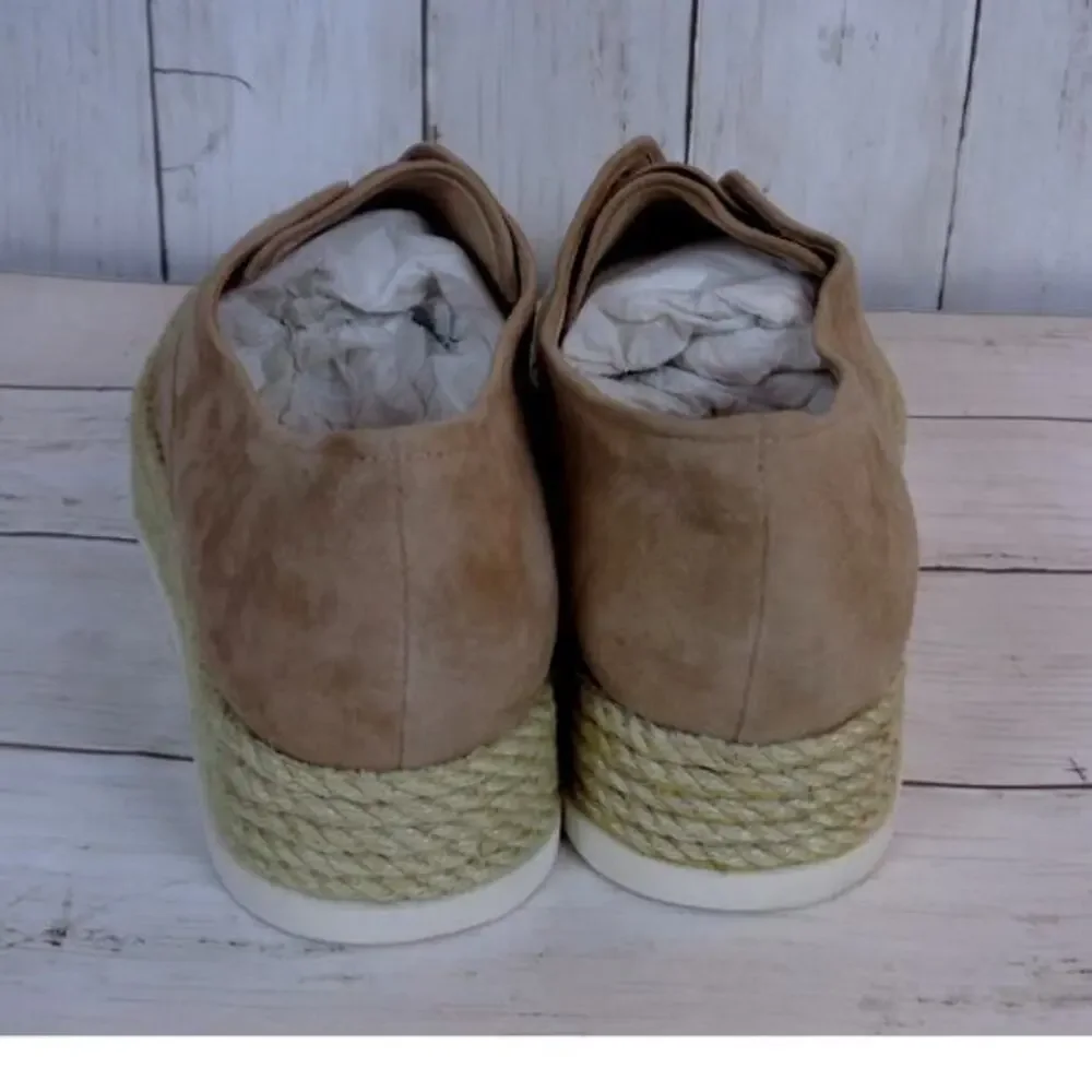 Via Spiga Berta Espadrille Platform Slip-On Suede Sneaker Macchiato Womens‎ 10